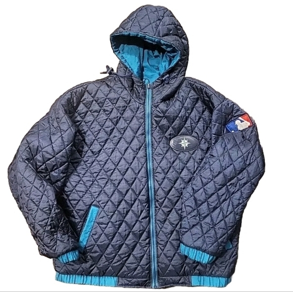 Vintage Seattle Mariners Reversible Jacket Size XL Pro Player Quilted - Picture 6 of 11